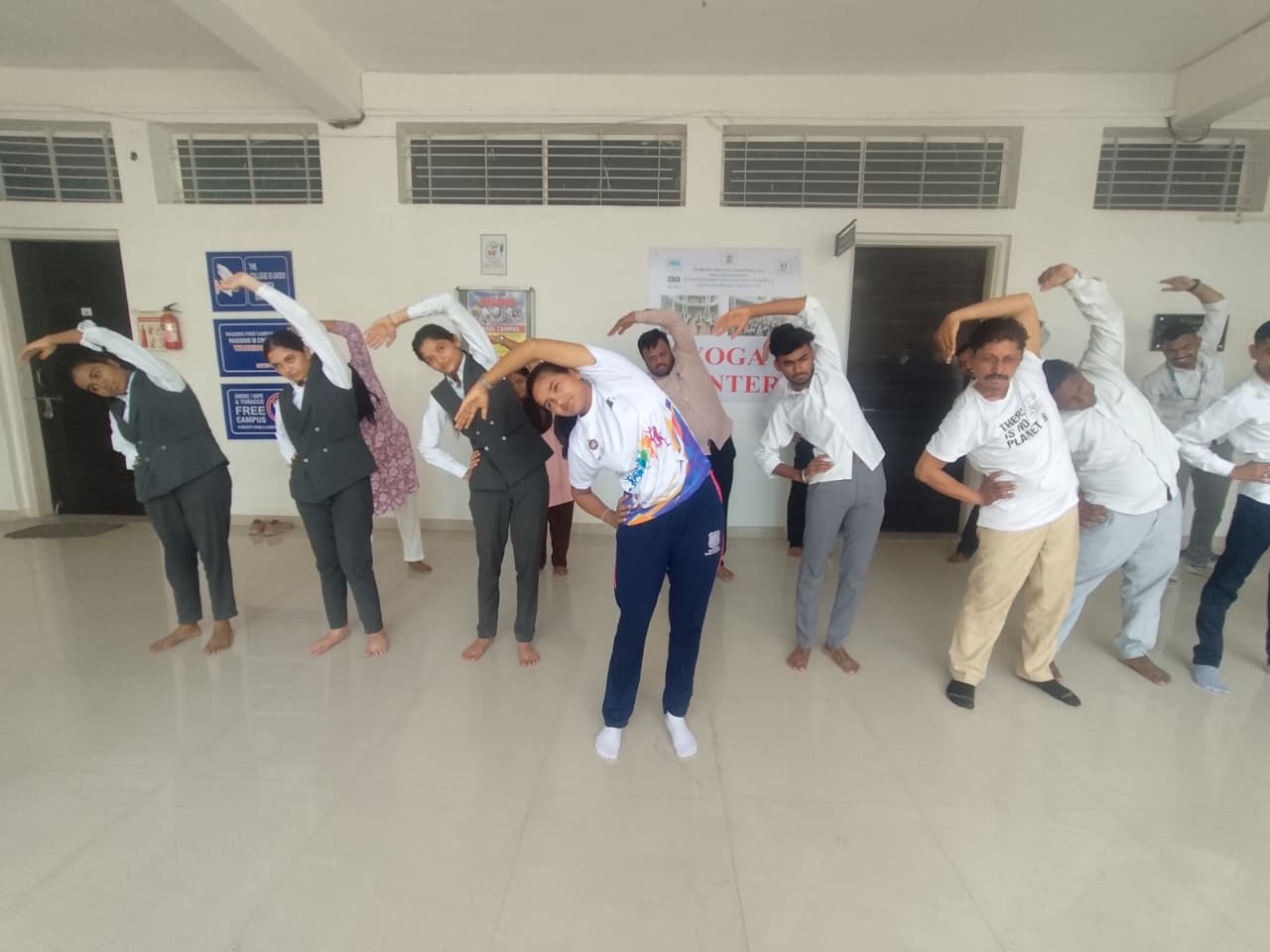 On 21st June 2026, the 12th International Yoga Day was celebrated with great enthusiasm at the college under the theme “Yoga for Healthy Ageing.” The program aimed to highlight the physical, mental, a